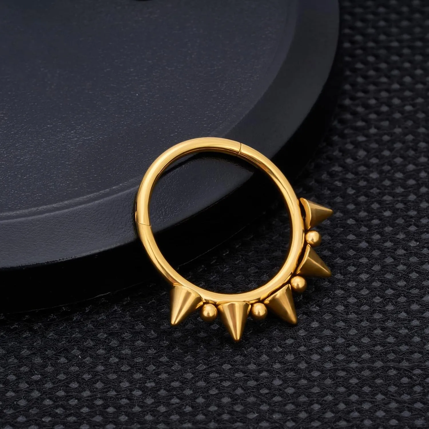 14G 16G Septum Jewelry G23 Titanium Septum Rings Spiked Cartilage Helix Earrings Hinged Segment Seamless Clicker Nose Rings Daith Piercing Jewelry