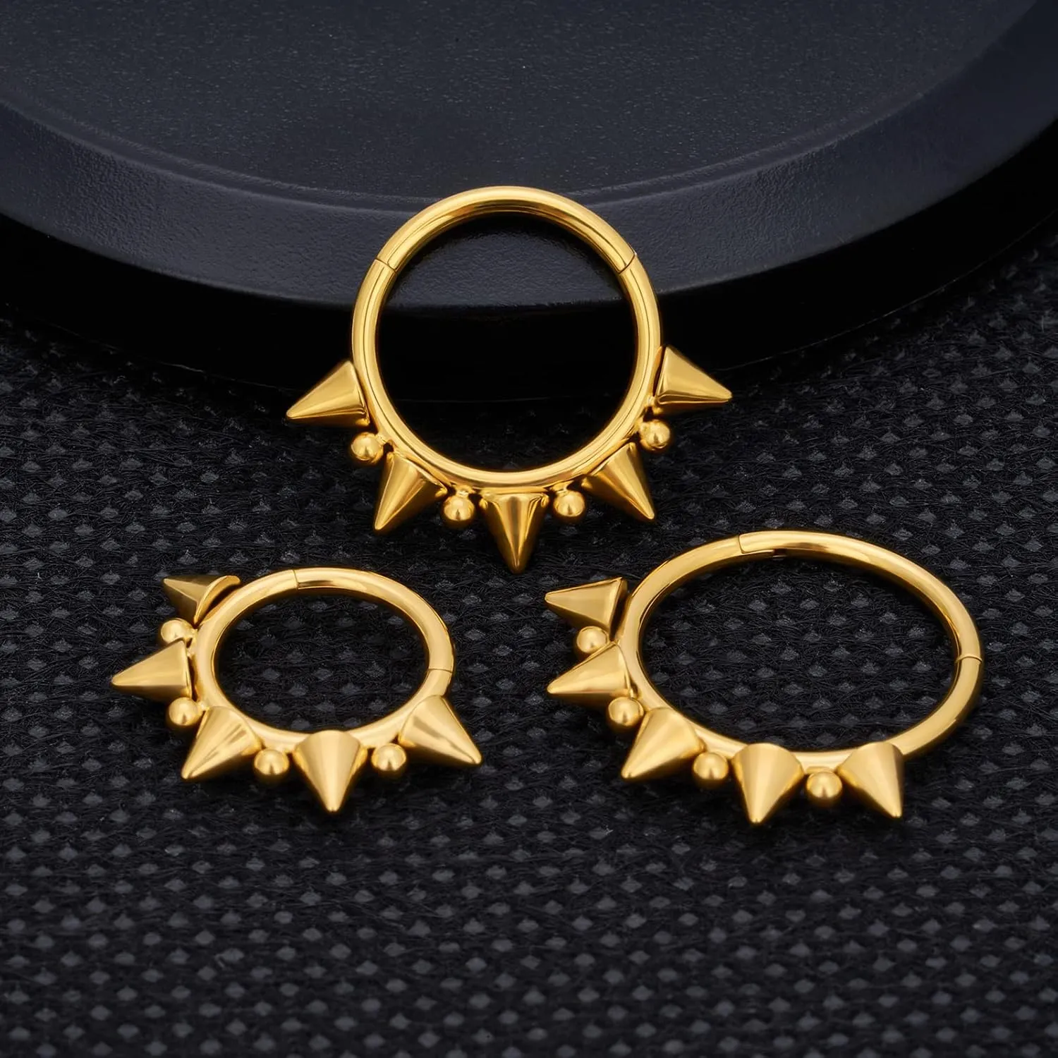 14G 16G Septum Jewelry G23 Titanium Septum Rings Spiked Cartilage Helix Earrings Hinged Segment Seamless Clicker Nose Rings Daith Piercing Jewelry