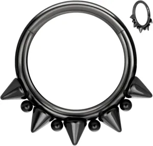 14G 16G Septum Jewelry G23 Titanium Septum Rings Spiked Cartilage Helix Earrings Hinged Segment Seamless Clicker Nose Rings Daith Piercing Jewelry
