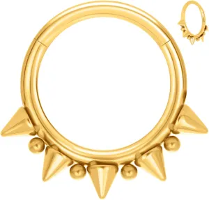 14G 16G Septum Jewelry G23 Titanium Septum Rings Spiked Cartilage Helix Earrings Hinged Segment Seamless Clicker Nose Rings Daith Piercing Jewelry