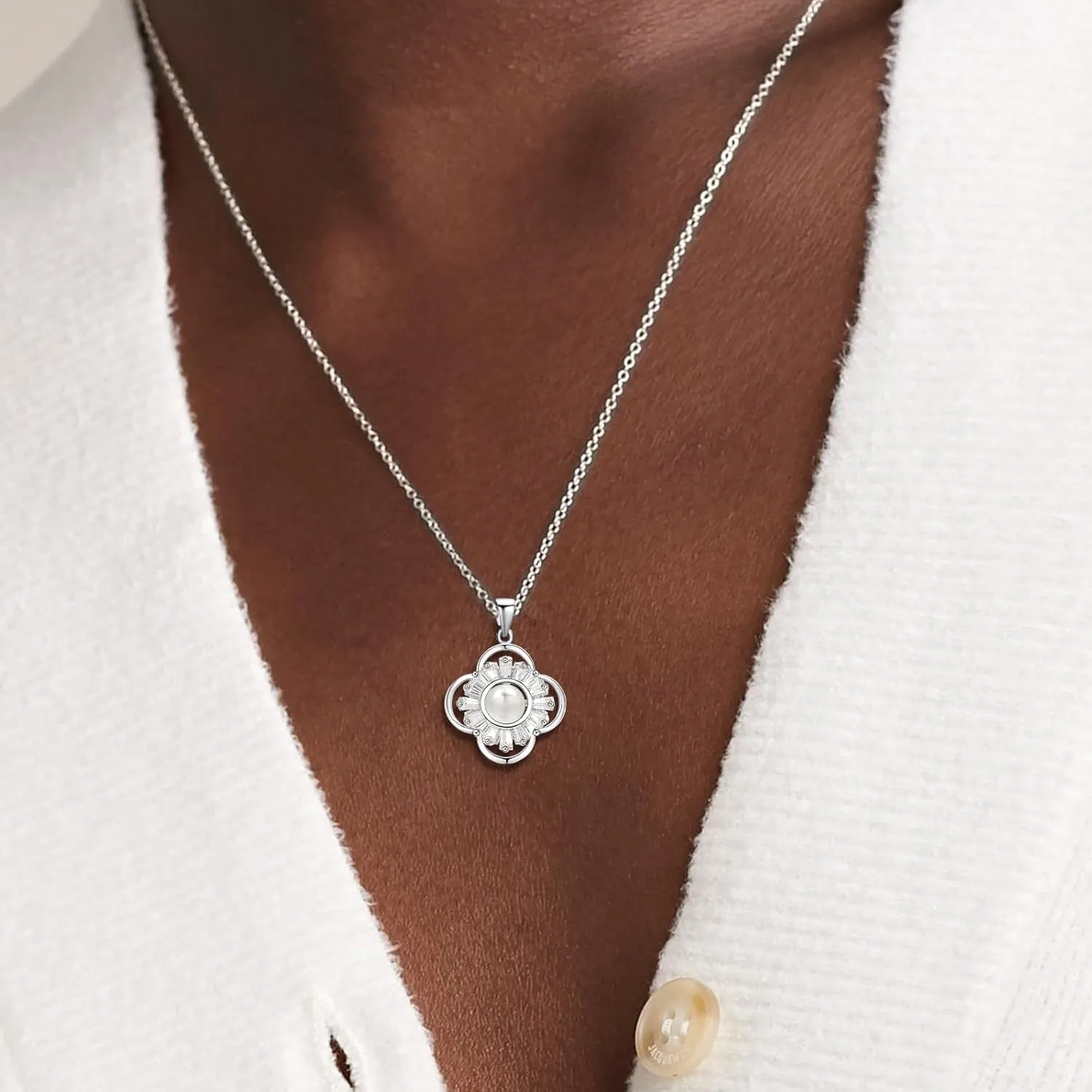 14K Gold Plated | 14K Platinum Plated Necklace for Women Necklace Earrings Set with Sparkling Zircon Inlay and Silver Post Earrings