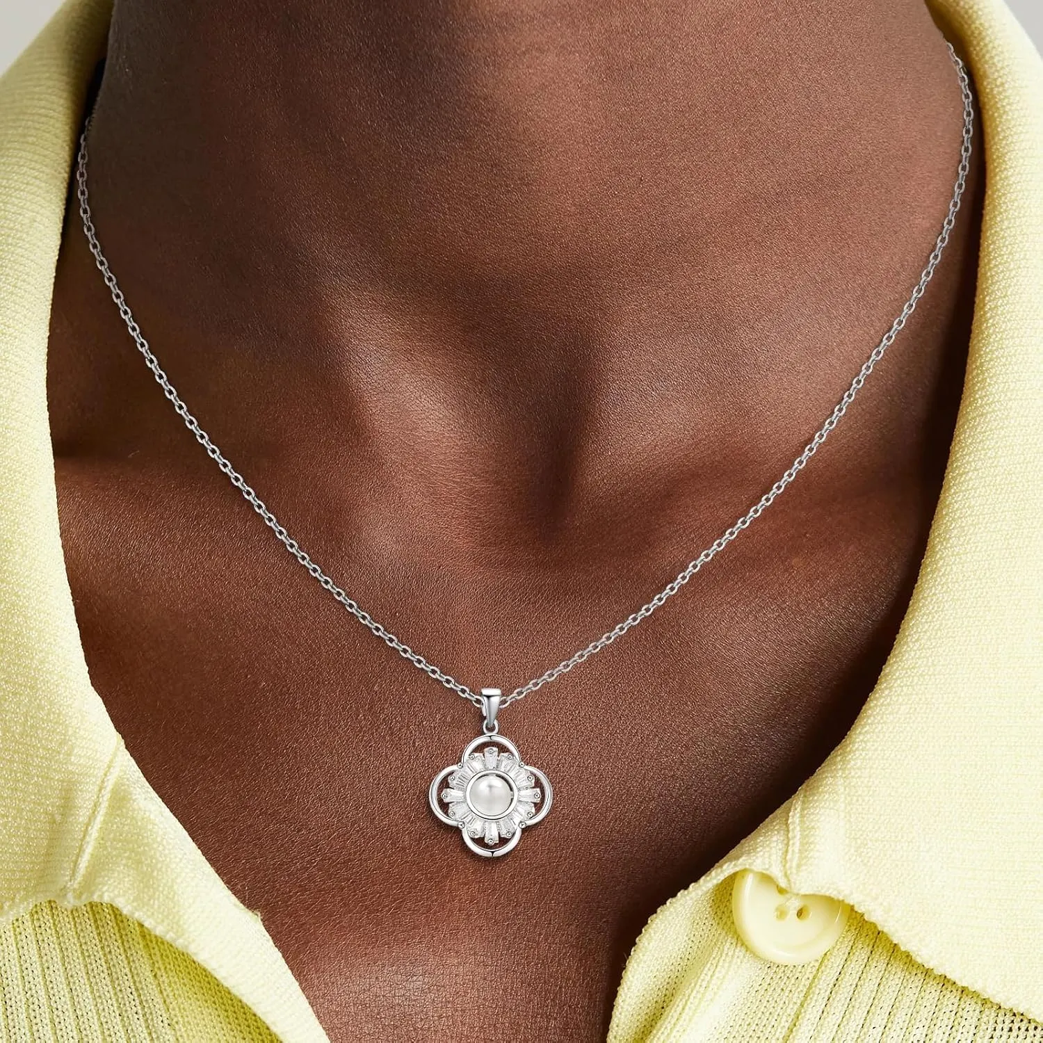 14K Gold Plated | 14K Platinum Plated Necklace for Women Necklace Earrings Set with Sparkling Zircon Inlay and Silver Post Earrings
