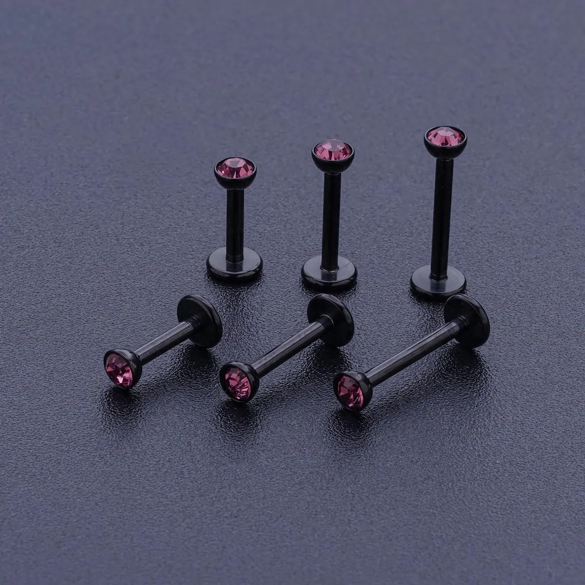 16G 18G Threadless Lip Ring 316L Surgical Steel 6mm 8mm 10mm Labret Jewelry for Tragus, Conch, Helix, Earlobe - Push in Nose Studs CZ Stud Earrings Monroe Piercing Jewelry for Women Men