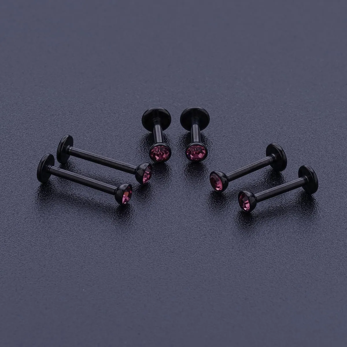 16G 18G Threadless Lip Ring 316L Surgical Steel 6mm 8mm 10mm Labret Jewelry for Tragus, Conch, Helix, Earlobe - Push in Nose Studs CZ Stud Earrings Monroe Piercing Jewelry for Women Men