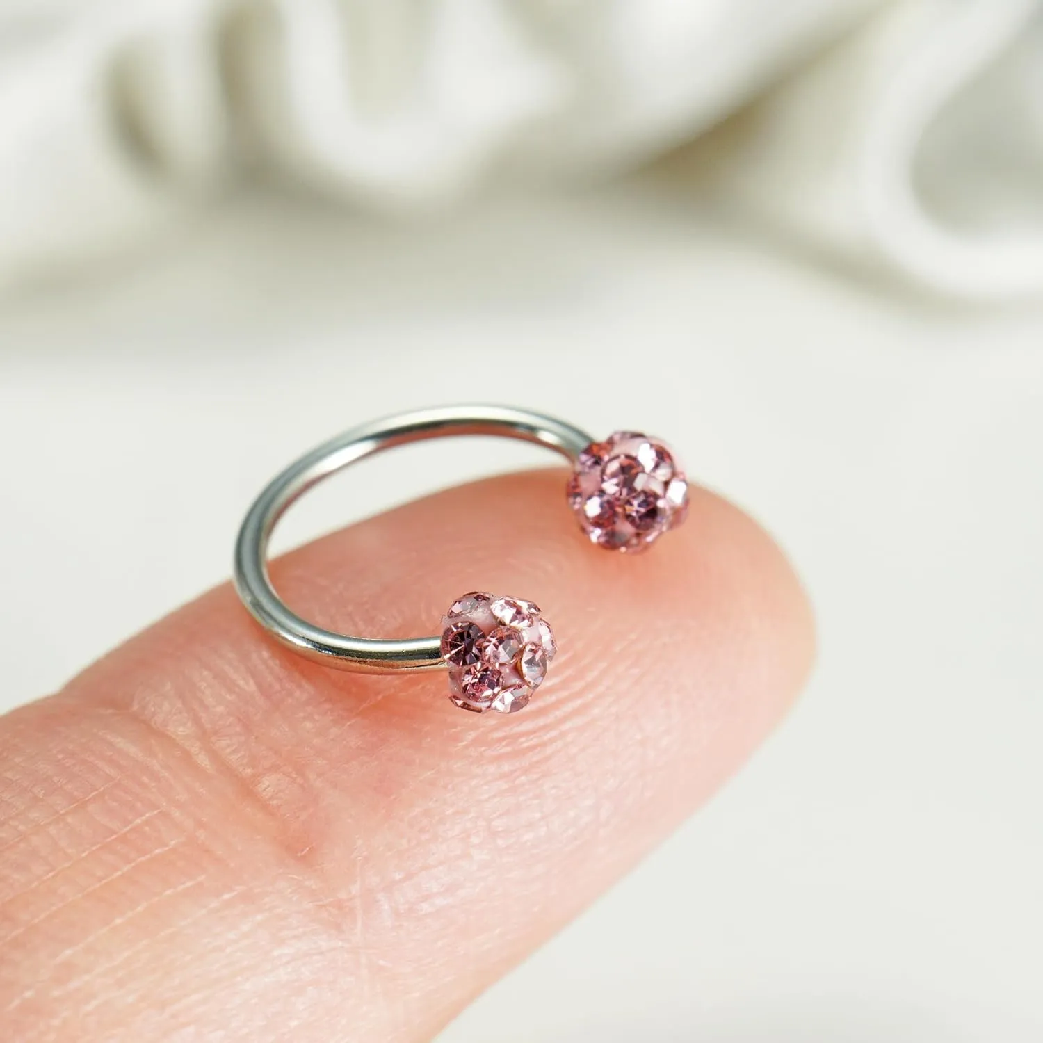 16G 2PCs Cute Pink Butterfly Lip Rings, Snake Bite Jewelry for Snake Bites Piecing, Horseshoe Labret Jewelry for Lip Piercing