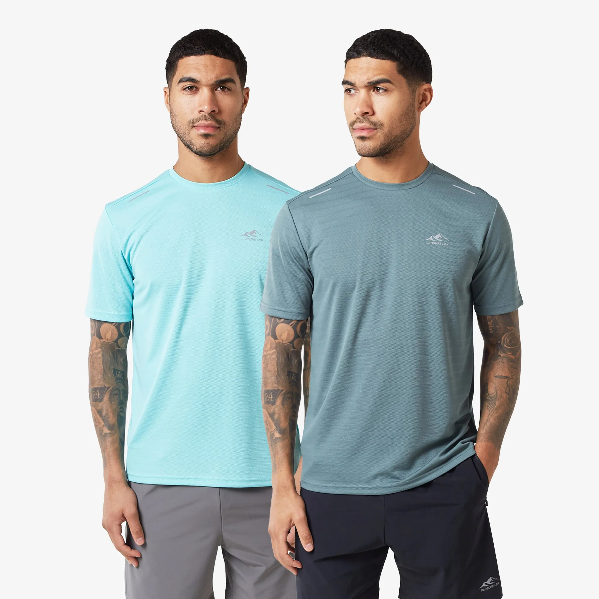 2-Pack Training T-Shirts | Aqua/Teal