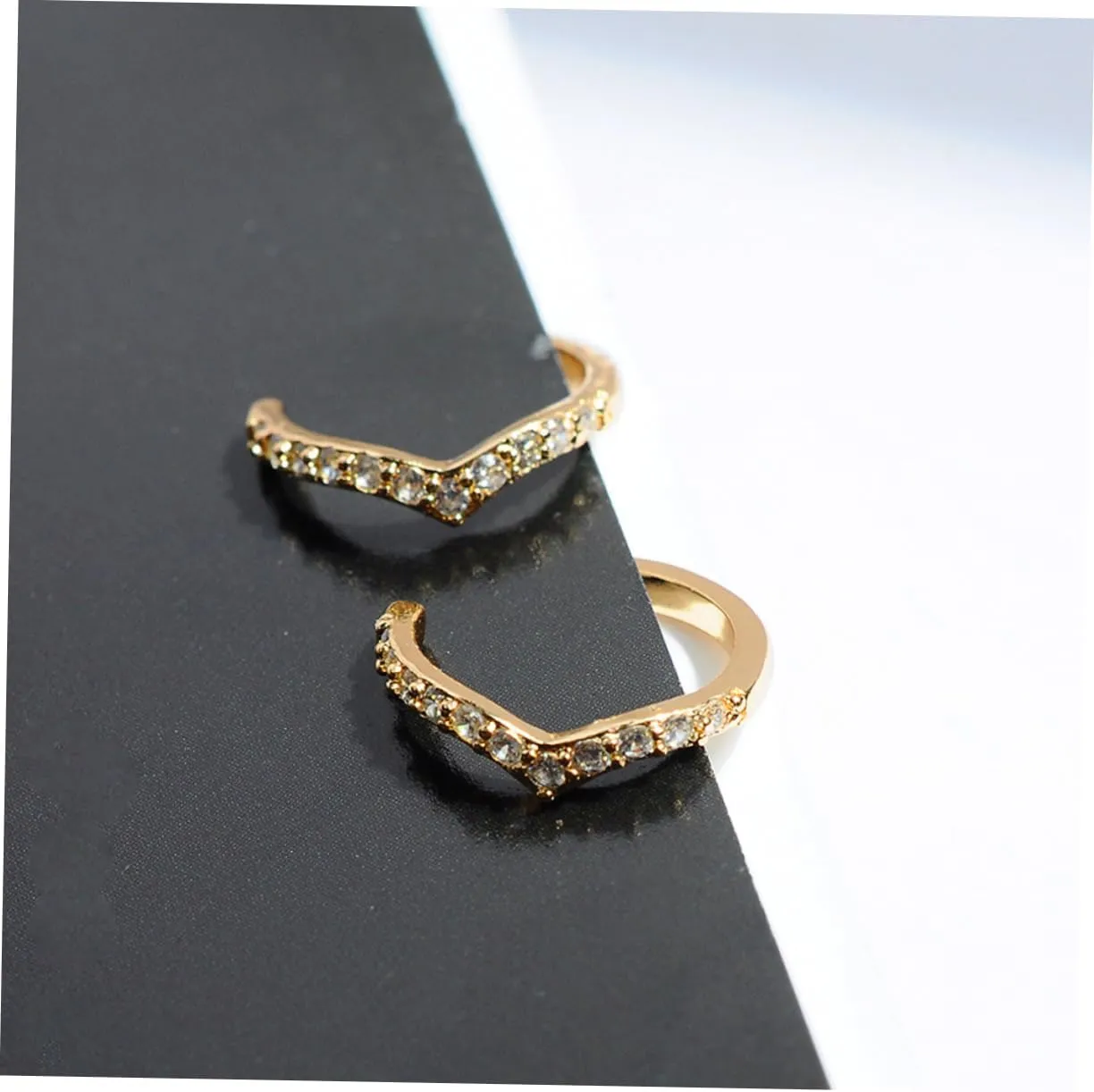 2 Pair Wraparound Ear Cuffs Silver Ear Cuffs Gold Formal Jewelry Earring Cuffs for Women Diamond Earring