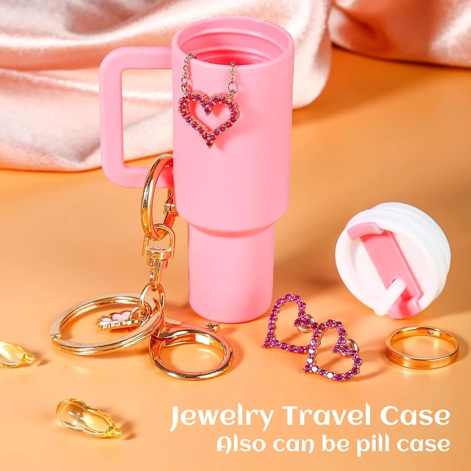 8pcs or 12pcs Mini Tumbler Keychain for Stanley Cup Cute Chapstick Holder Key Chain Charms Backpack for Women Girls