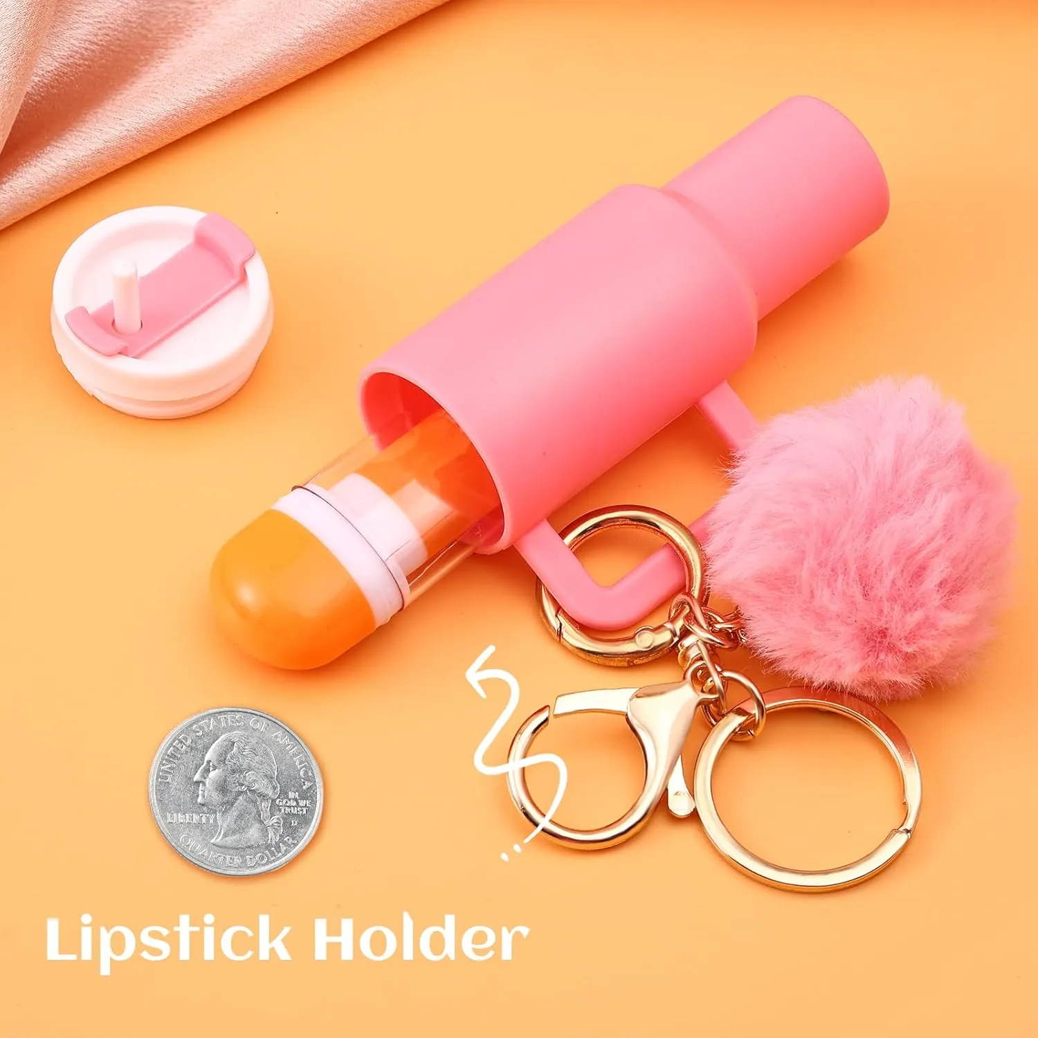 8pcs or 12pcs Mini Tumbler Keychain for Stanley Cup Cute Chapstick Holder Key Chain Charms Backpack for Women Girls