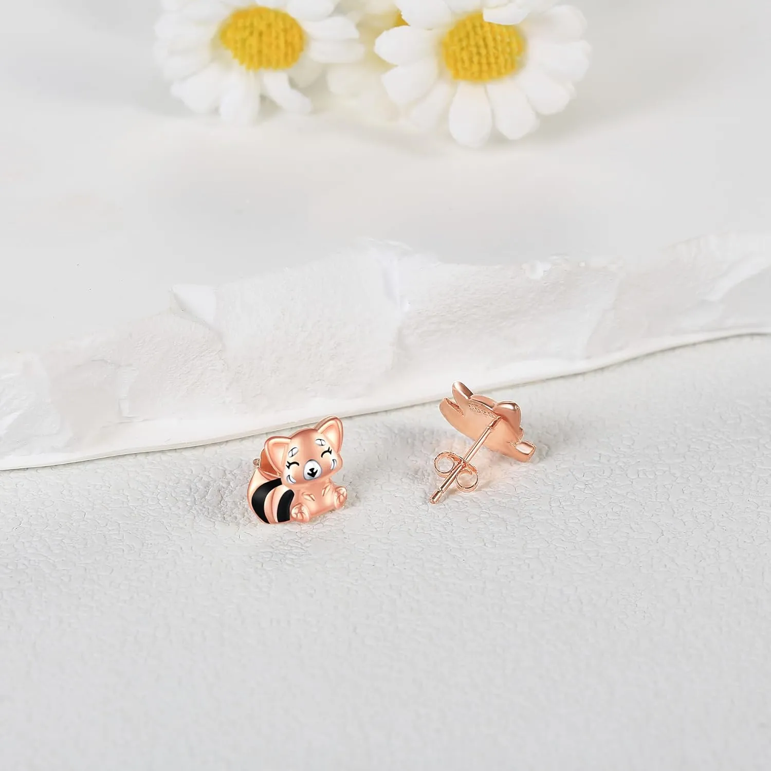 925 Sterling Silver Animal Studs Earrings Cute Red Panda/Highland Cow/Axolotl/Eagle/Zebra/Strawberry Cow/Manatee Studs Jewelry Birthday Gifts for Women