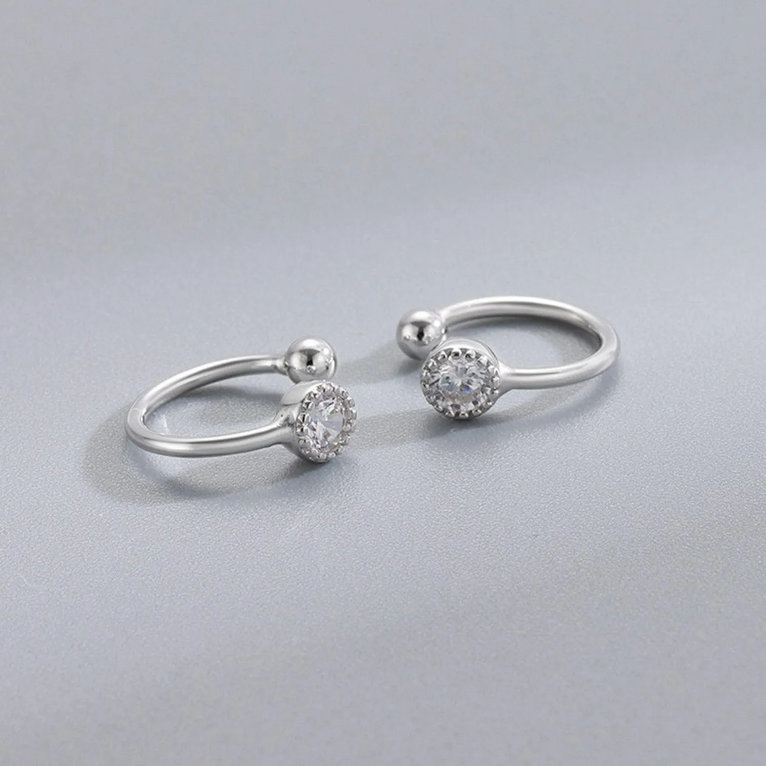925 Sterling Silver Cubic Zirconia Ear Cuff for Women, Minimalist Ear Cuffs Earrings, Non Pierced Heart Earring Cuff