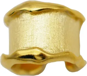 925 Sterling Silver Wide Band Ear Cuff, Single Clip-on Earring, Gold and Silver