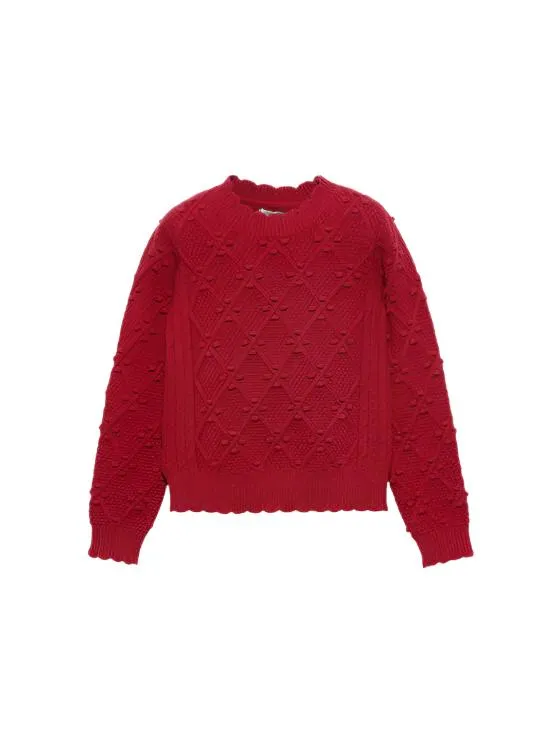 Abel & Lula girls printed stitch sweater