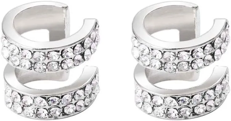 ALEXTINA Women's Cubic Zirconia Cartilage Earrings Non Piercing Ear Cuff Hoop Earrings