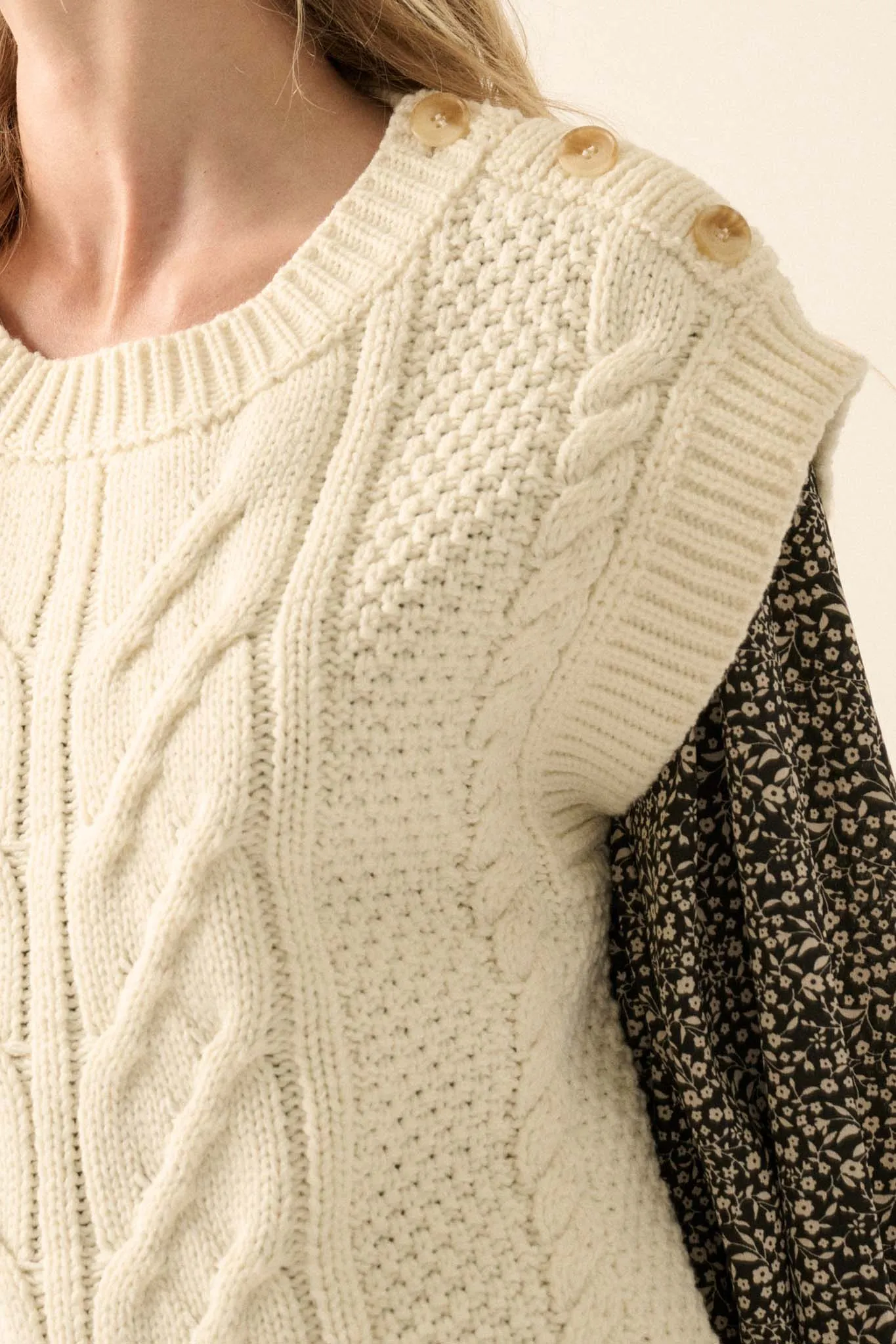 All These Years Cable Knit Sweater Vest