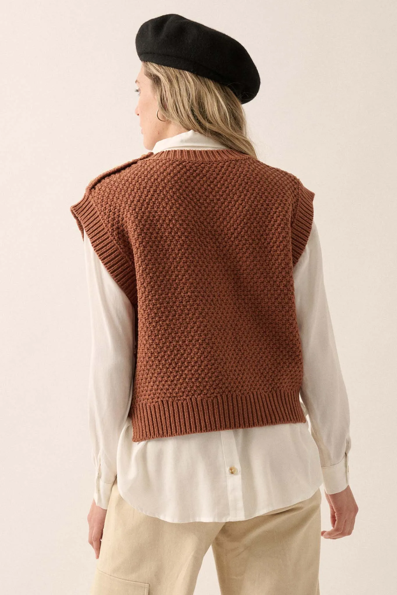 All These Years Cable Knit Sweater Vest