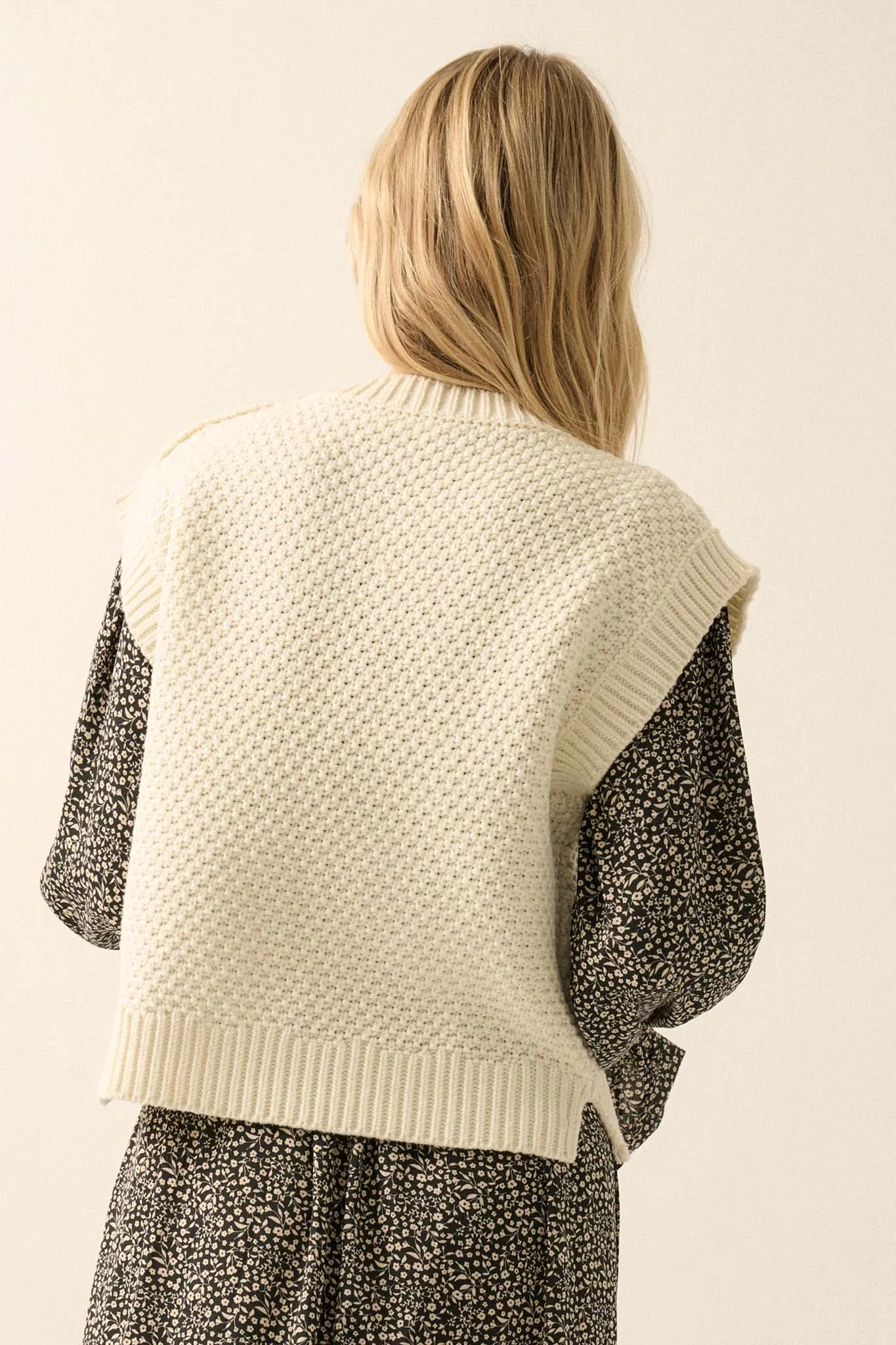 All These Years Cable Knit Sweater Vest