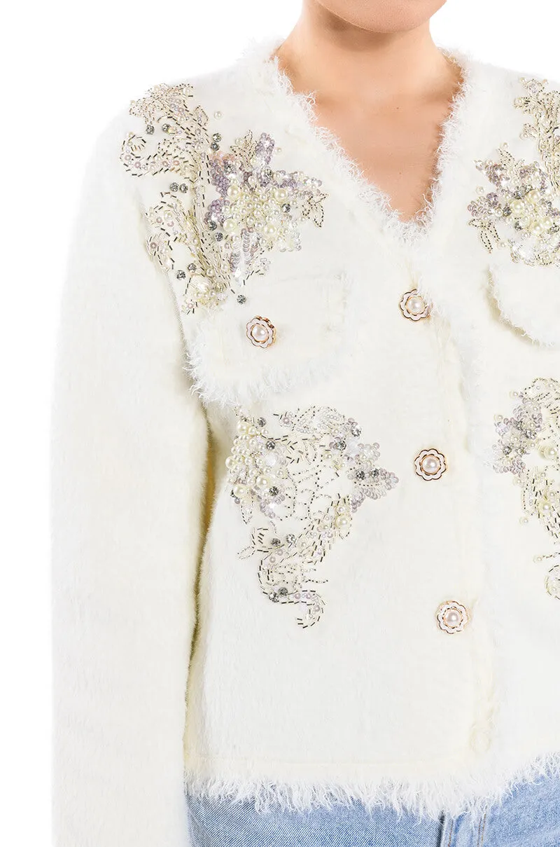 ALWAYS BLING BUTTON FRONT CARDIGAN