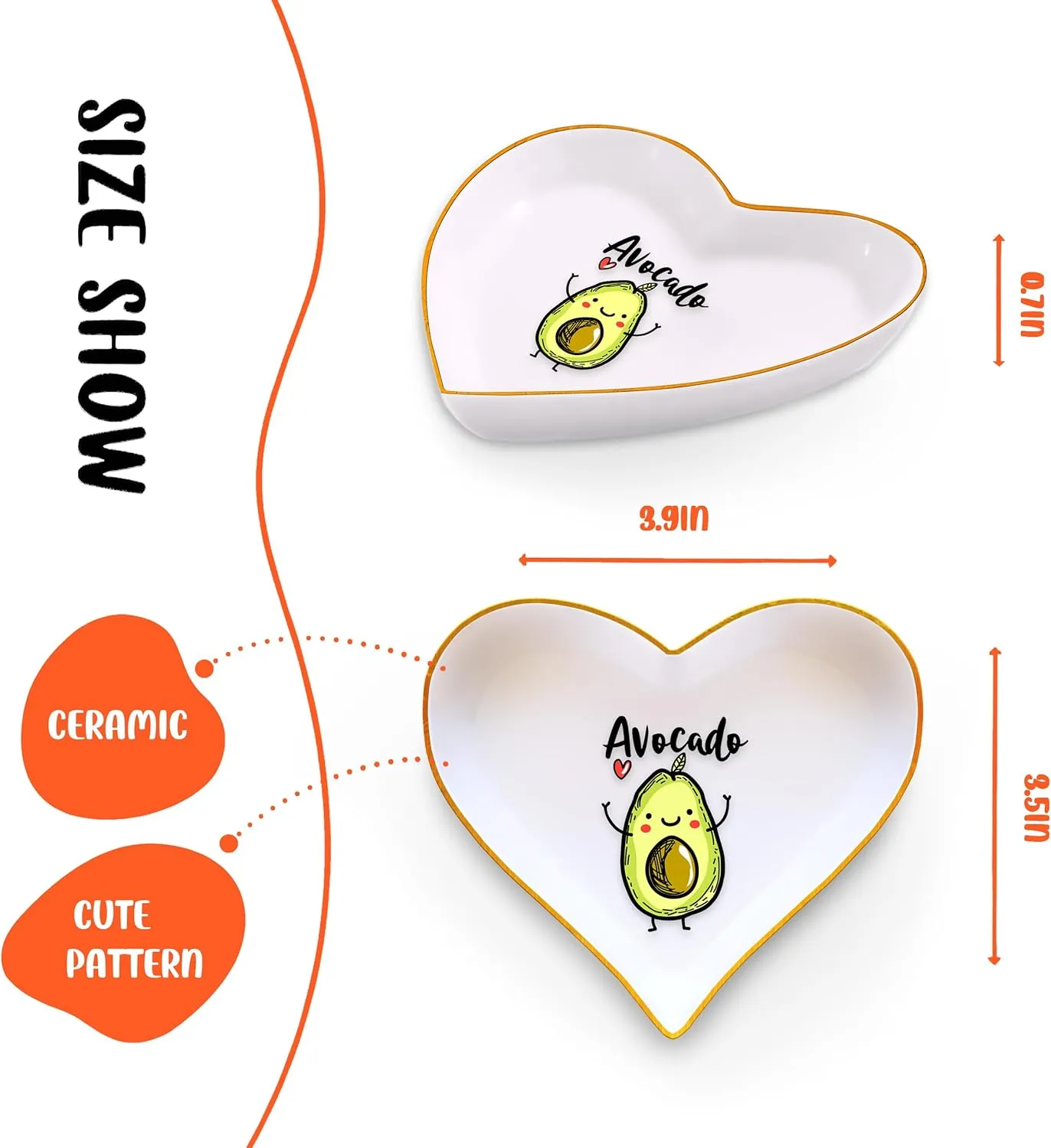 Avocado Ring Holder Dish Tray, Gifts For Women Teens Girls Kids, Avocado Lovers Themed Stuff Accessories Things Decor Merch, Home Room Ring Earrings Necklace Organizer Holder!