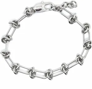 Baronyka Barbed Wire Chain Bracelet for Men, Stainless Steel, 7.5" with 1" Extension, Silver Plated, 7mm Wide, Mens Edgy Bracelets