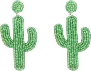 Beaded Drop Earrings Handmade Seed Bead Heart Hoop Dangle Bohemia Statement Earring Studs for Women