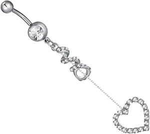 BESTYASH Chic and Creative Short Belly Button Ring Fashion Human Body Piercing Jewelry for Party