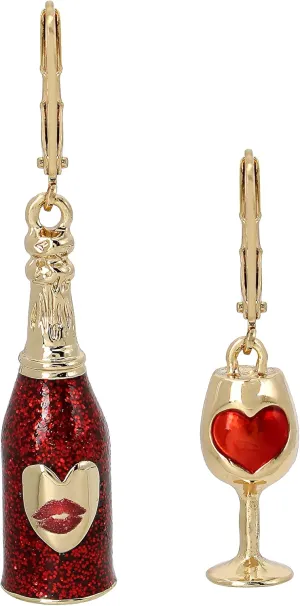 Betsey Johnson Non-Matching Flower Earrings