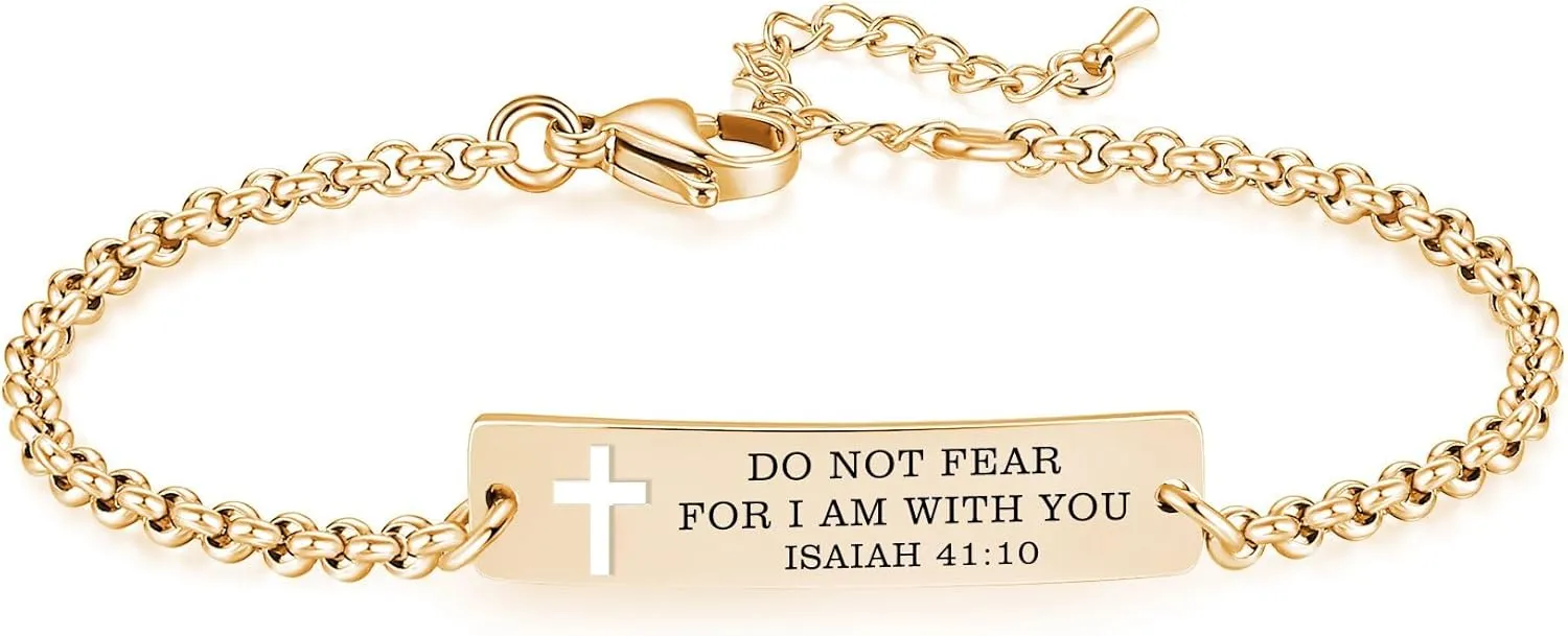 Bible Verse Bracelet-Stainless Steel Scripture Quotes Inspirational Bracelet Faith Christian Bracelet for Women, Christmas gift for women