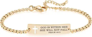 Bible Verse Bracelet-Stainless Steel Scripture Quotes Inspirational Bracelet Faith Christian Bracelet for Women, Christmas gift for women