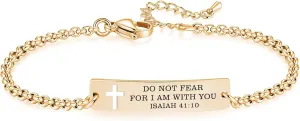 Bible Verse Bracelet-Stainless Steel Scripture Quotes Inspirational Bracelet Faith Christian Bracelet for Women, Christmas gift for women