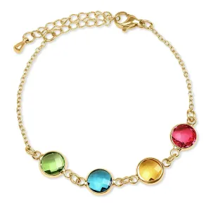 Birthstone Bracelets for Women Mothers Friends, Custom Birthstone Bracelet for Mom Wife Grandma Girls Daughter, Personalized Family Jewelry, Mother's Day Christmas Holiday Gift 18K Gold Rose Silver