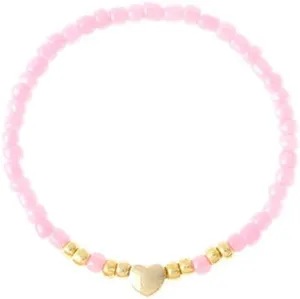 Bohemian Love Heart Beaded Stretch Bracelet for Women Boho Simple Stackable Pink Green Black Rice Beads Ball Chain Bracelets Summer Beach Friendship Fashion Jewelry for Daughter Sister