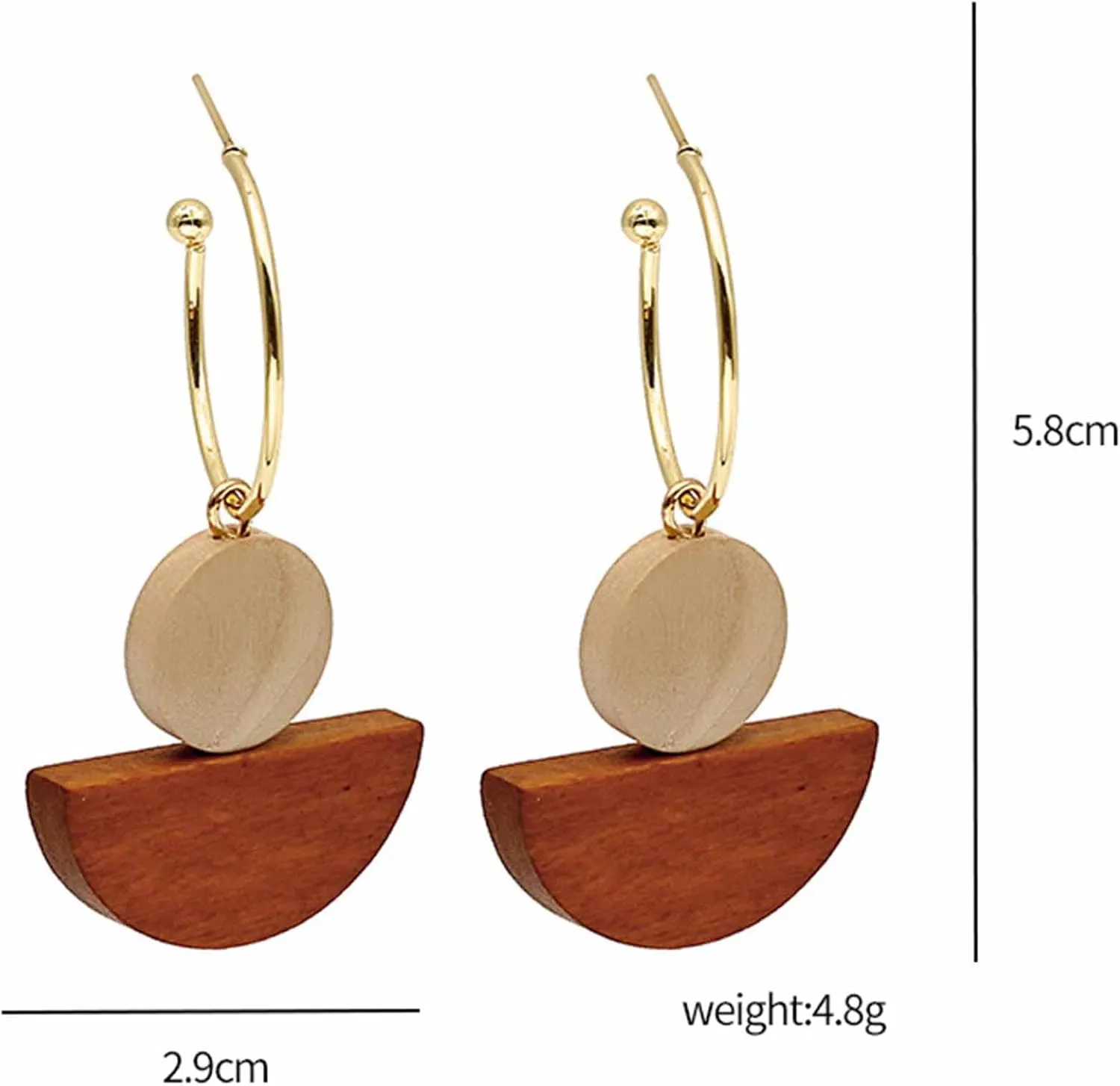 Boho Chic Fashion All-match Wooden Long Tassel Dangle Earrings Elegant Geometry Charm Handmade Earrings Gifts for Women