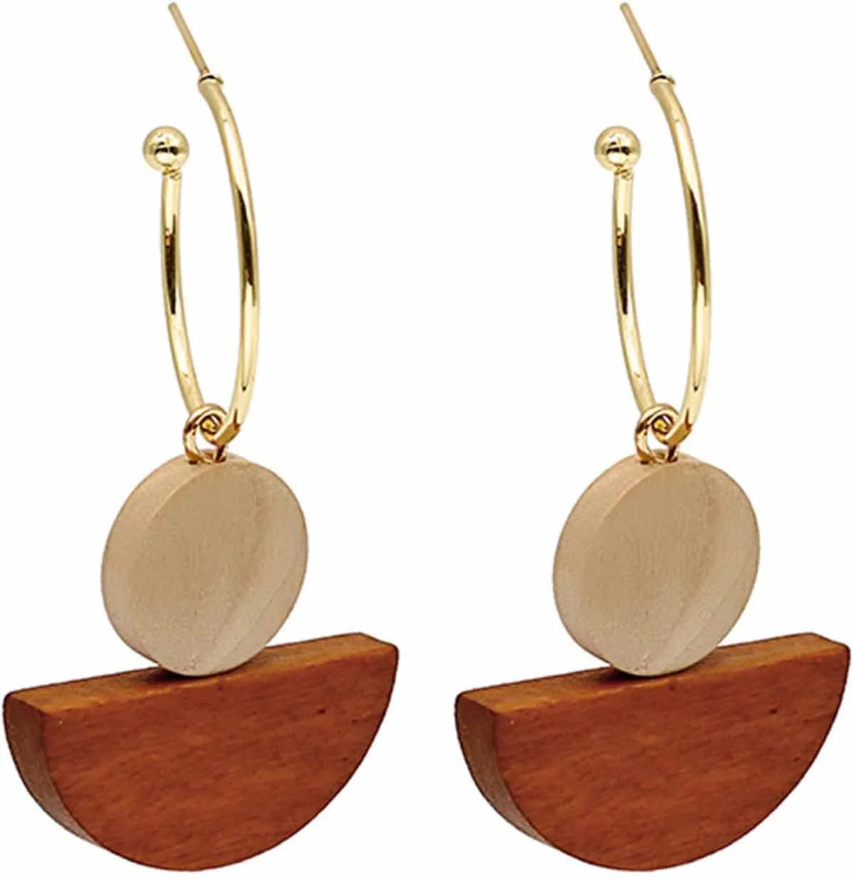 Boho Chic Fashion All-match Wooden Long Tassel Dangle Earrings Elegant Geometry Charm Handmade Earrings Gifts for Women