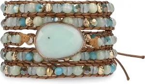 Bracelet for Women  Handmade Vegan Boho Natural Stone Layered Bracelet, Thailand Bohemian Stackable Beaded Wrap Bracelets, Summer Hippie Bracelet Stack, Fashion Jewelry Gifts