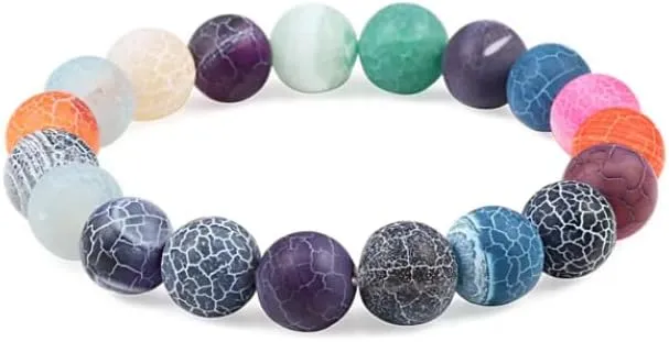 Buddha Rosary Bracelet 10mm Natural Stone Weathered Beaded Bracelet Men Women Elastic Bracelets Bangles Prayer Yoga