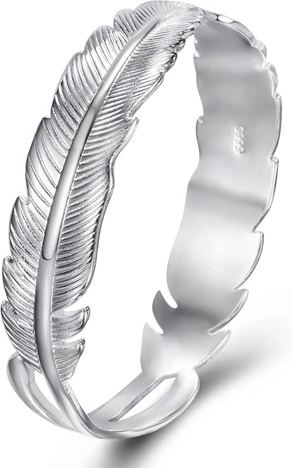 BUYITO Sterling Silver Bangle Bracelets for Women 925 Sterling Silver Cuff Bangles Adjustable Fashion Women Jewelry Lucky Fidget Bracelet for Women Mom Wife Valentine Mothers Day Gift