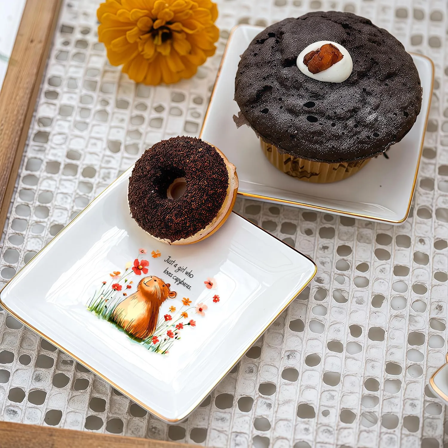 Capybara Jewelry Ring Holder Dish Tray, Gifts For Women Teens Girls Kids, Capybara Lovers Themed Stuff Things Decor Merch,Home Room Ring Earrings Necklace Organizer Holder!