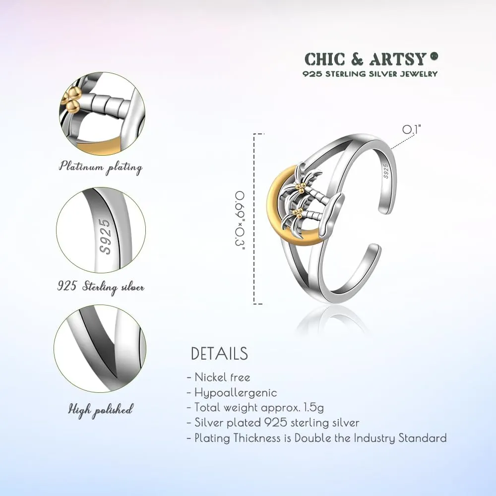 CHIC & ARTSY Women Toe Ring 925 Sterling Silver Dainty Open Toe Ring Adjustable Single Toe Ring for Women Beach Jewelry
