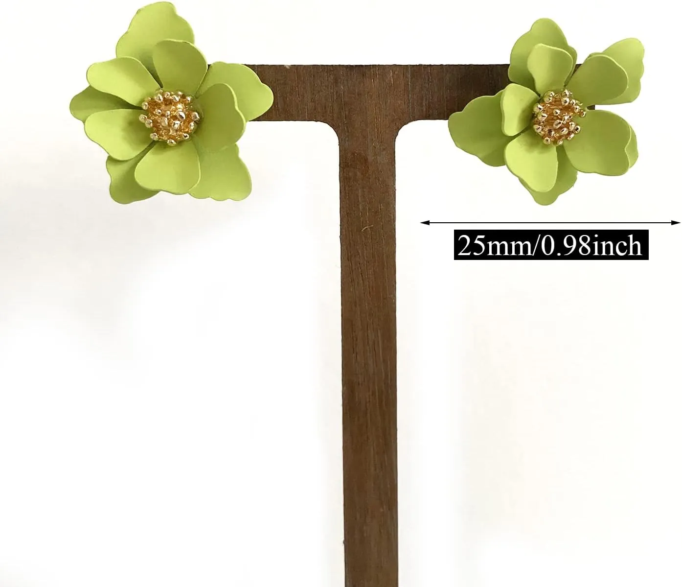 Chic Cute Boho Matte Flower Statement Stud Earrings with Gold Flower Bud for Women Sister Mom Lover and Friends