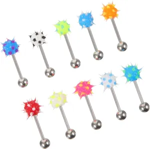 Chic Tongue Bar Jewelry Flat Tongue Ring Safe Studs Stylish Jewelry Piercing for Women Random Color
