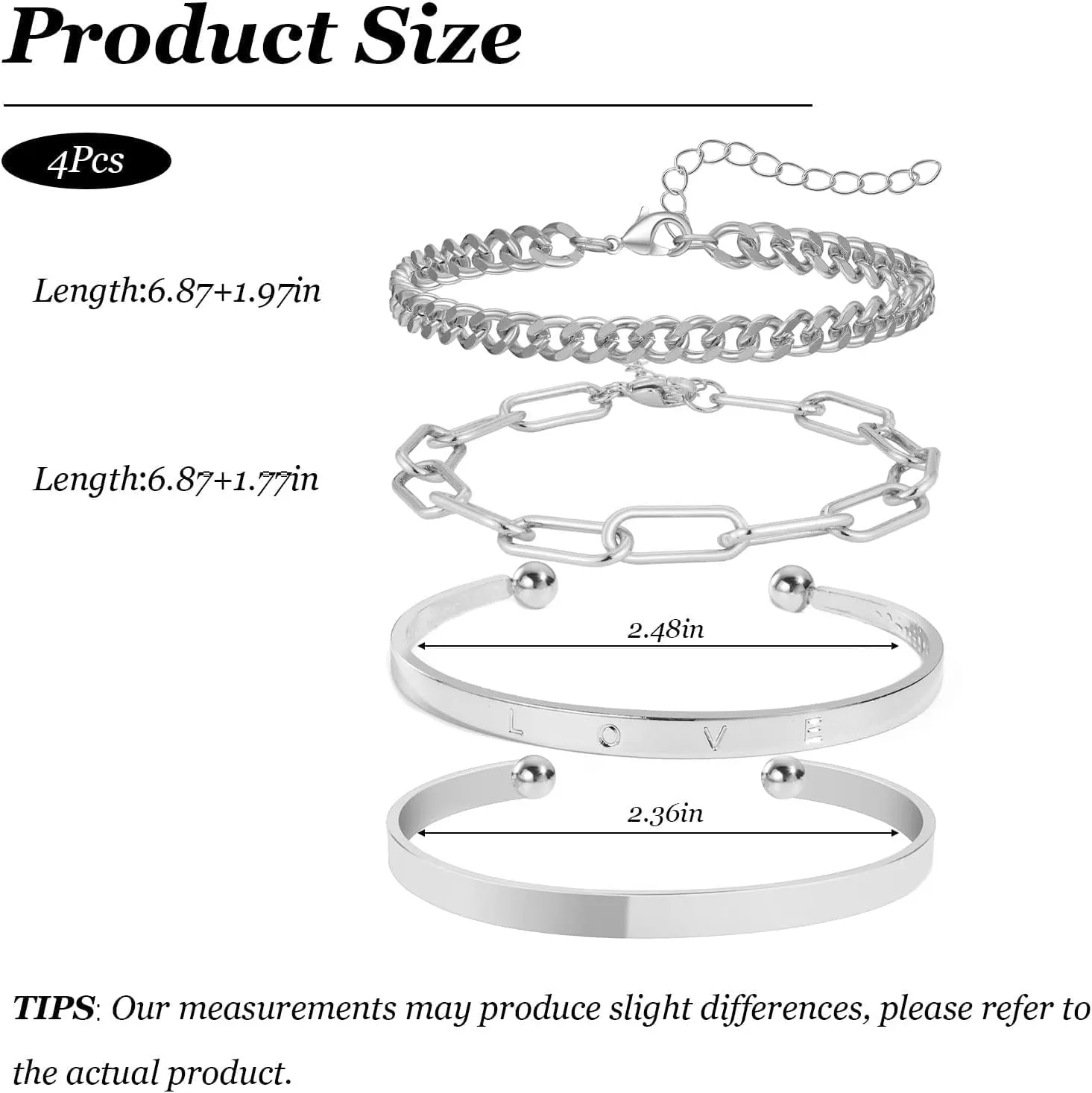 choice of all Chunky Gold Bracelet Stack Cuff Bangles for Women Trendy Non Tarnish Dainty Silver Chain Bracelet Layered Snake Chain Cuban Link Bracelet Pack for Women 2025