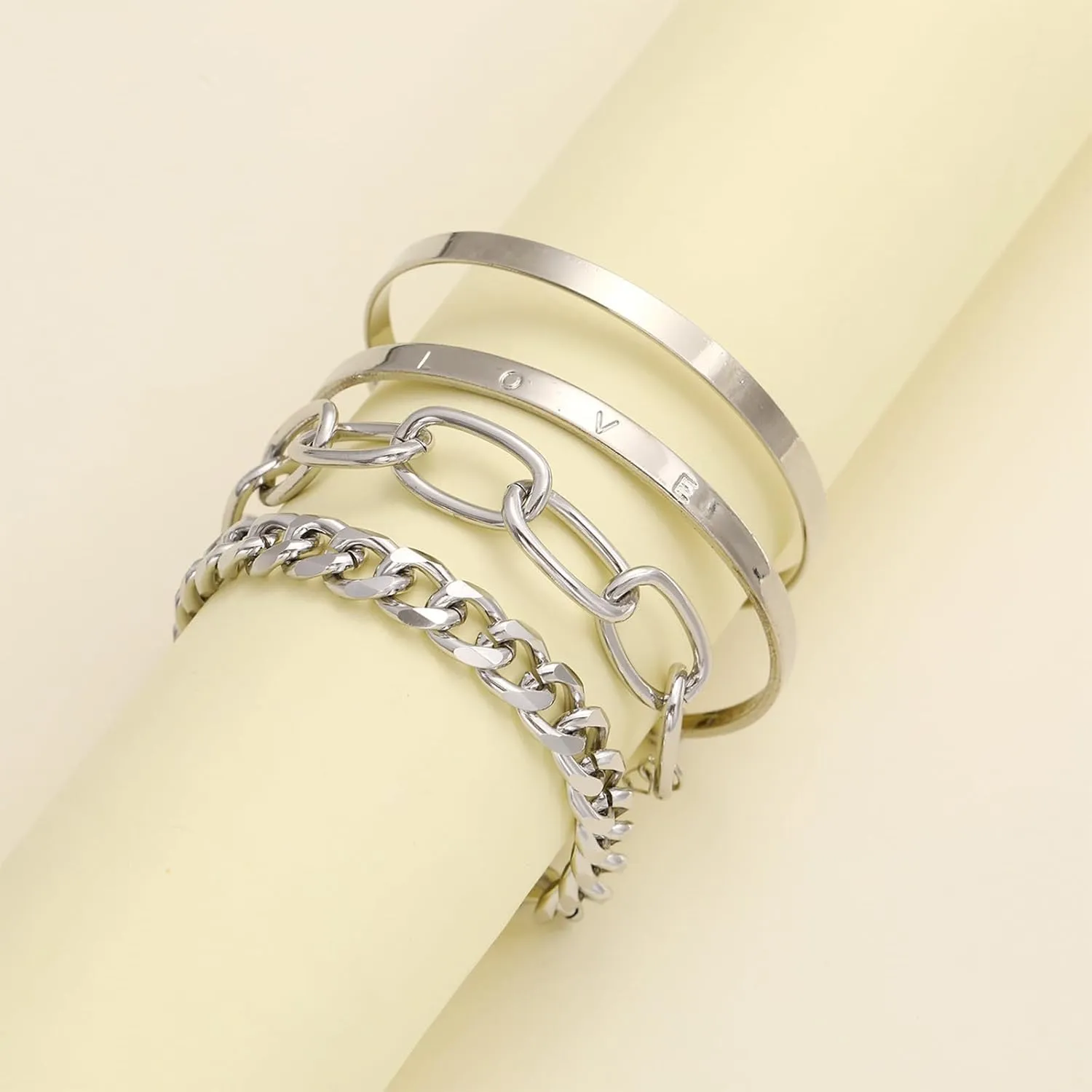 choice of all Chunky Gold Bracelet Stack Cuff Bangles for Women Trendy Non Tarnish Dainty Silver Chain Bracelet Layered Snake Chain Cuban Link Bracelet Pack for Women 2025