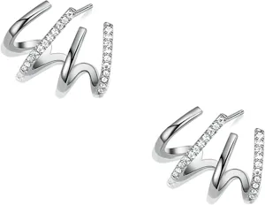 Claw Earring Cuff Zircon Needle Stud Ear Cuffs Gold Claw Earrings for Women Dainty Minimalist Huggie Ear Wrap Piercing Stud Earrings