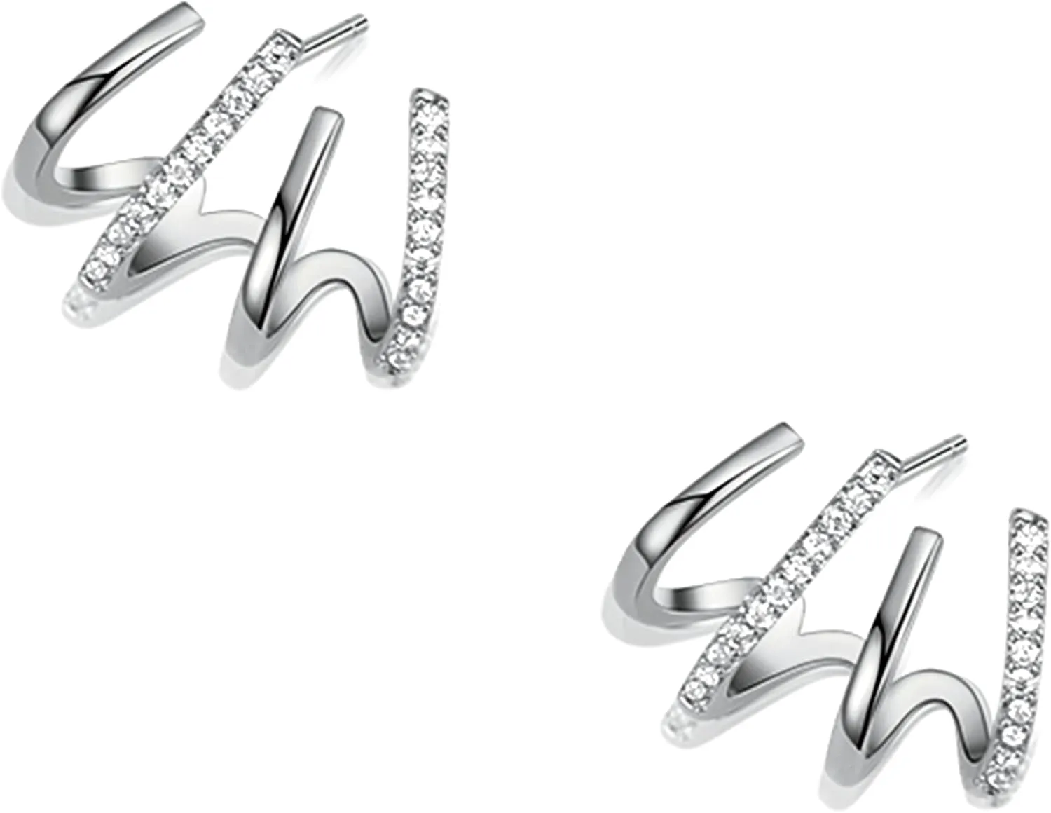 Claw Earring Cuff Zircon Needle Stud Ear Cuffs Gold Claw Earrings for Women Dainty Minimalist Huggie Ear Wrap Piercing Stud Earrings
