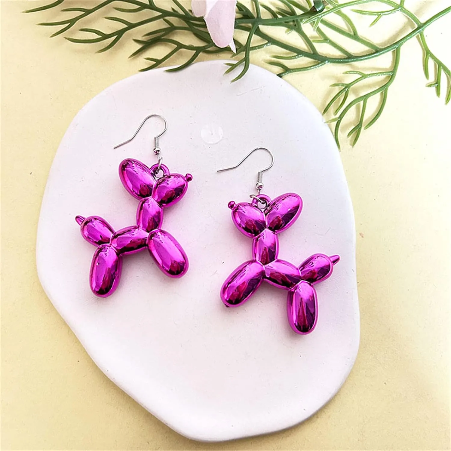 coadipress Resin Sweet Dog Dangle Earrings for Women Kawaii Luminous Shining Balloon Puppy 3D Lifelike Cute Animal Earring Charm Jewelry