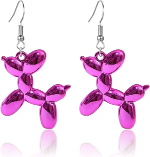 coadipress Resin Sweet Dog Dangle Earrings for Women Kawaii Luminous Shining Balloon Puppy 3D Lifelike Cute Animal Earring Charm Jewelry