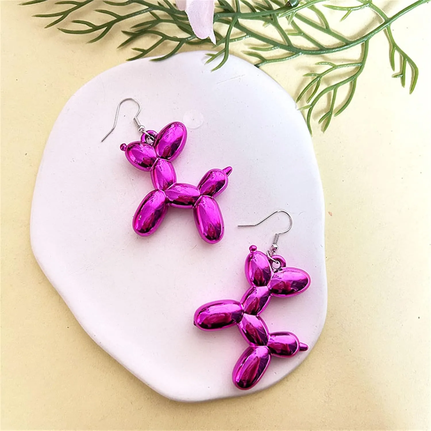 coadipress Resin Sweet Dog Dangle Earrings for Women Kawaii Luminous Shining Balloon Puppy 3D Lifelike Cute Animal Earring Charm Jewelry