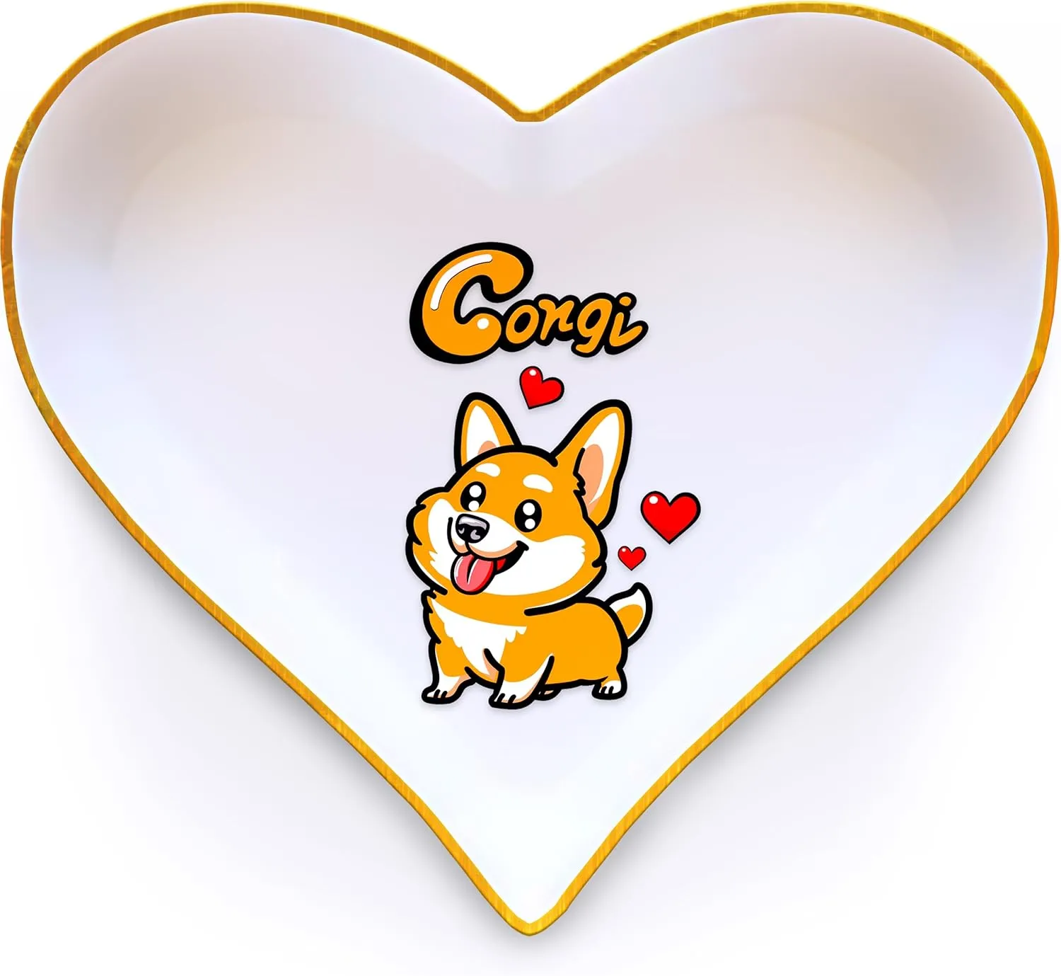 Corgi Ring Holder Dish Tray, Gifts For Women Teens Girls Kids, Corgi Lovers Themed Stuff Accessories Things Decor Merch, Home Room Ring Earrings Necklace Organizer Holder!