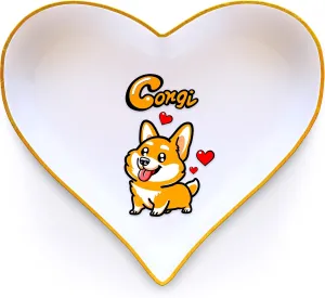 Corgi Ring Holder Dish Tray, Gifts For Women Teens Girls Kids, Corgi Lovers Themed Stuff Accessories Things Decor Merch, Home Room Ring Earrings Necklace Organizer Holder!